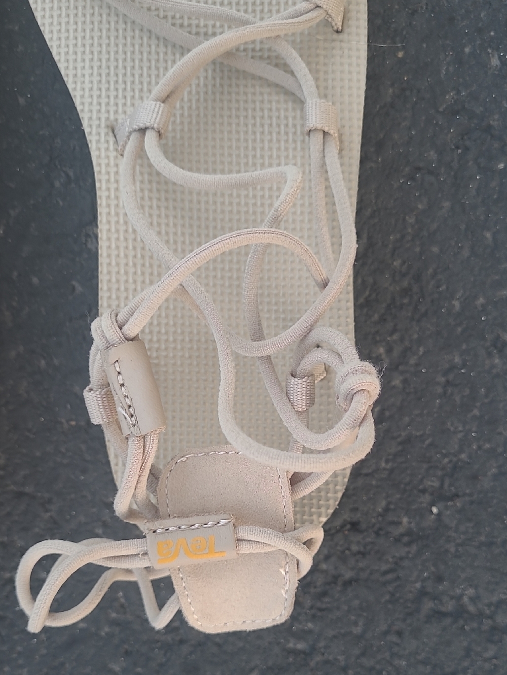 NWOT Teva Infinity Midform Gladiator Neutral Beige Lace-Up Sandals - Picture 2 of 8